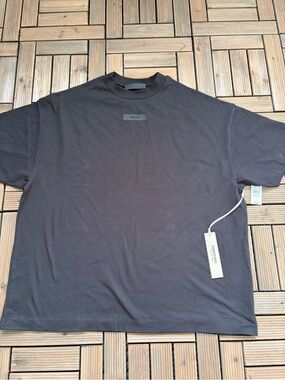 Oversized Essentials Men's Black Crewneck Short Sleeve Tee